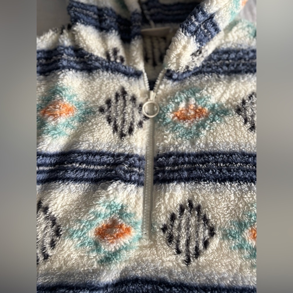 SO Womens Fleece Quarter Zip XS Western Print - Picture 7 of 8